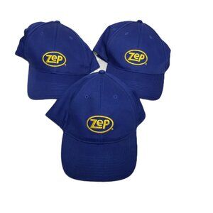 ZEP Logo Baseball Hats Lot of 3 Royal Blue Adjustable Cotton Twill Caps